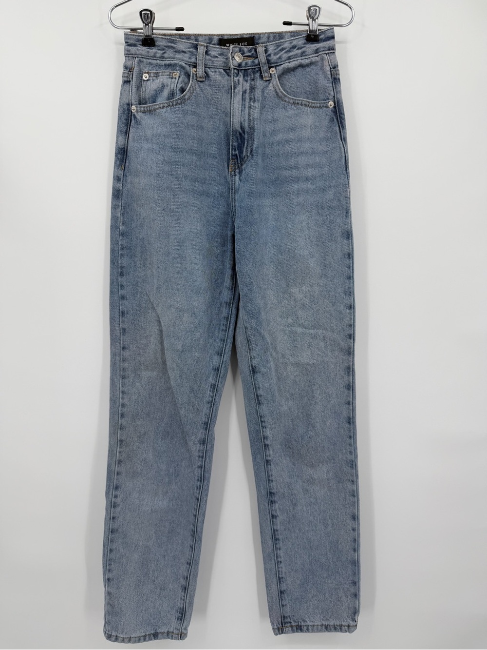 White Fox Light Wash 100% Cotton Denim Mom Jeans
